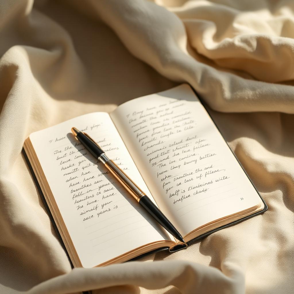 Open journal with handwritten pages